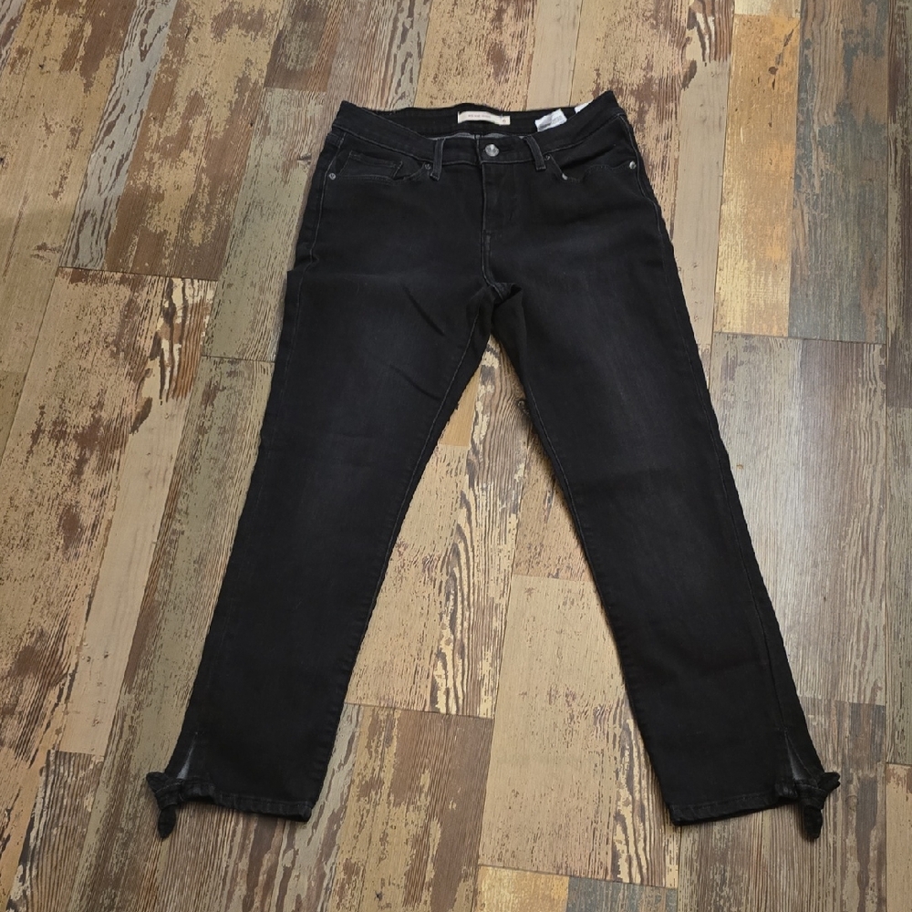 Levi's Mid Rise‎ Skinny Women's Black Denim Jeans Size 6 INSEAM 25